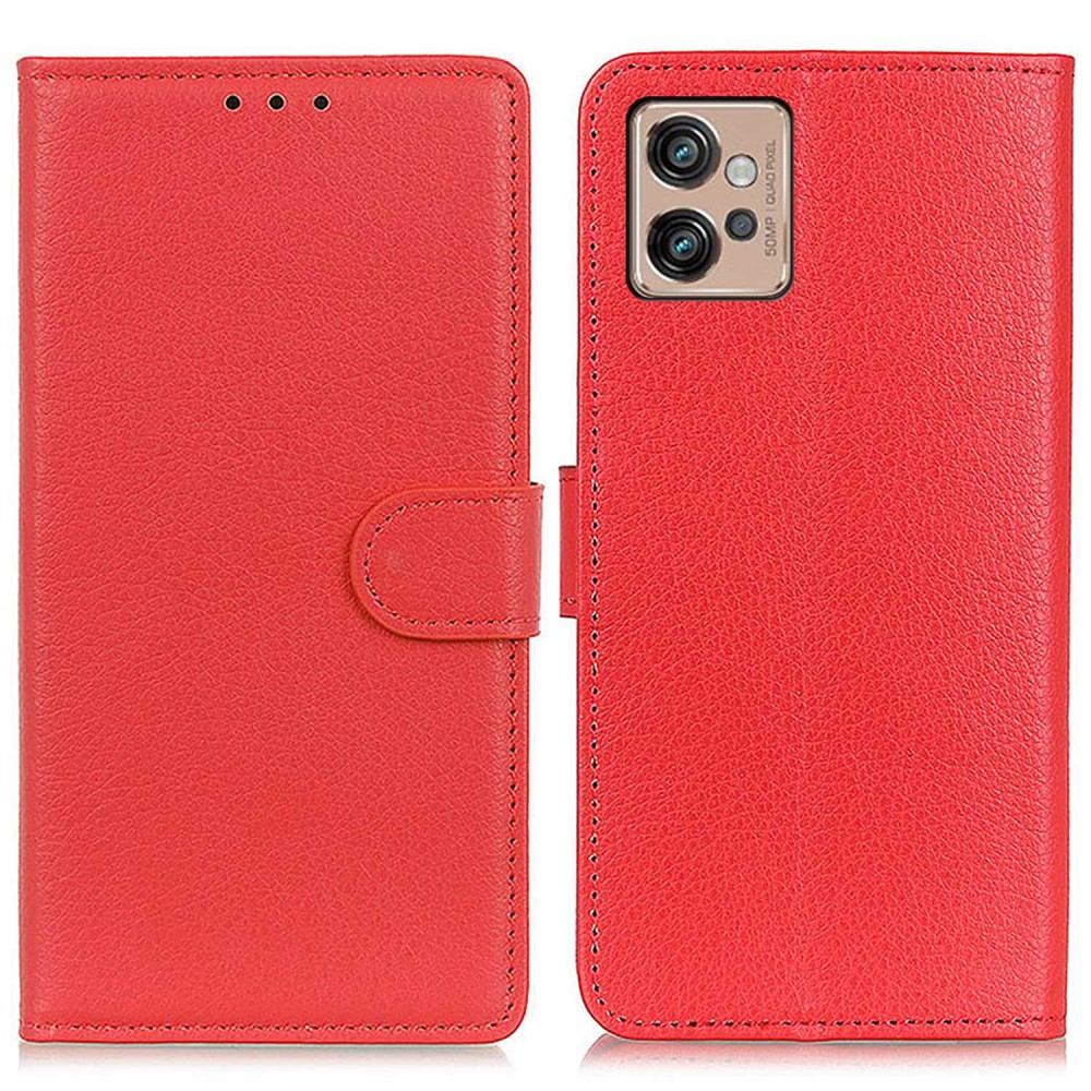 Motorola Moto G32 4G - Læder cover / pung - Rød