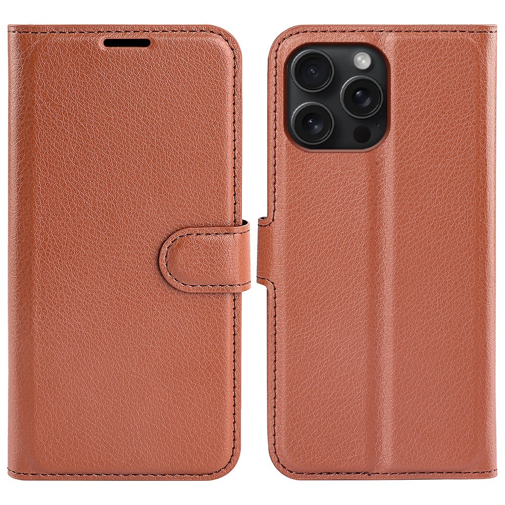 iPhone 16 Pro Max - Læder cover / pung - Brun