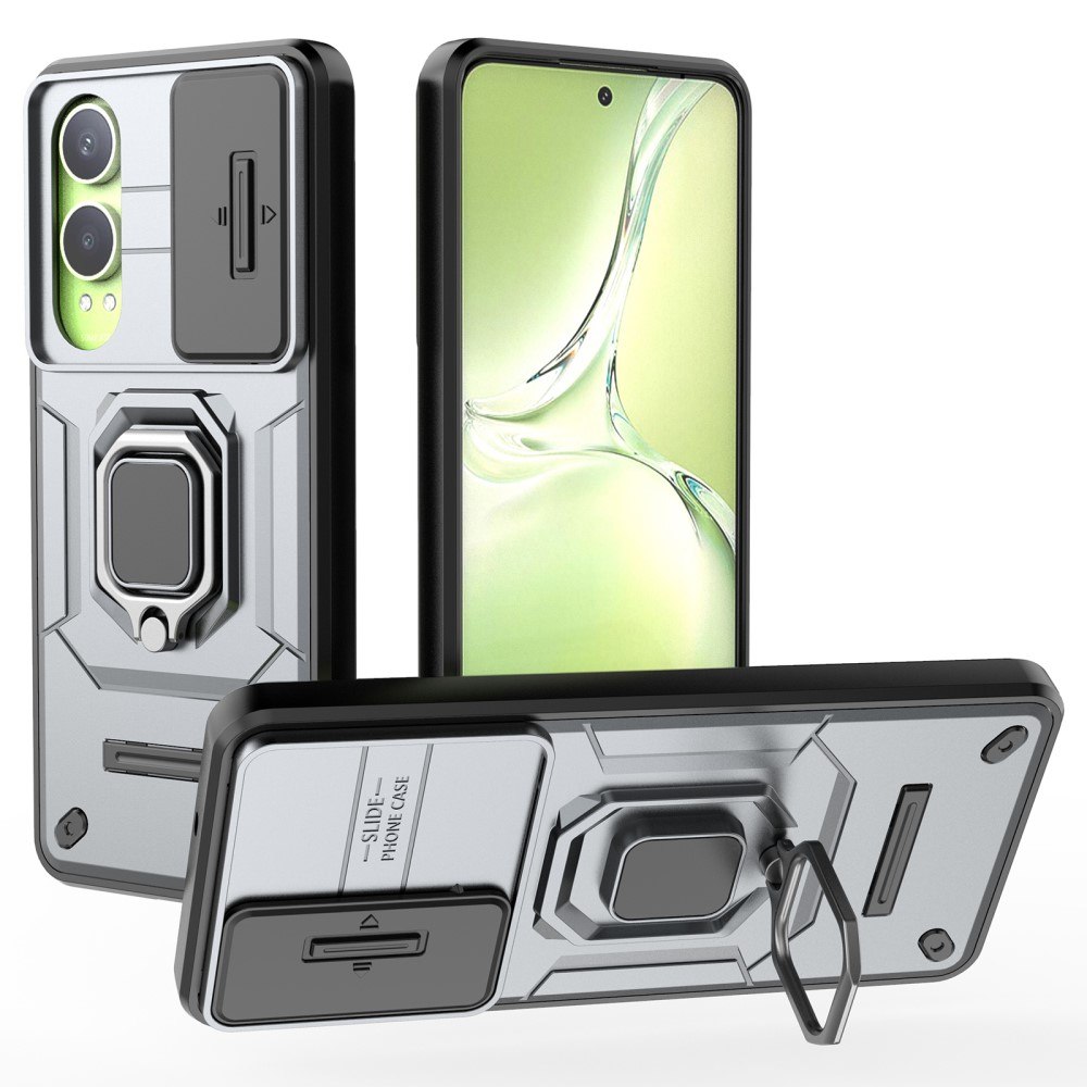 OnePlus Nord CE4 Lite 5G - SLIDE Hybrid cover m/kickstand - Grå