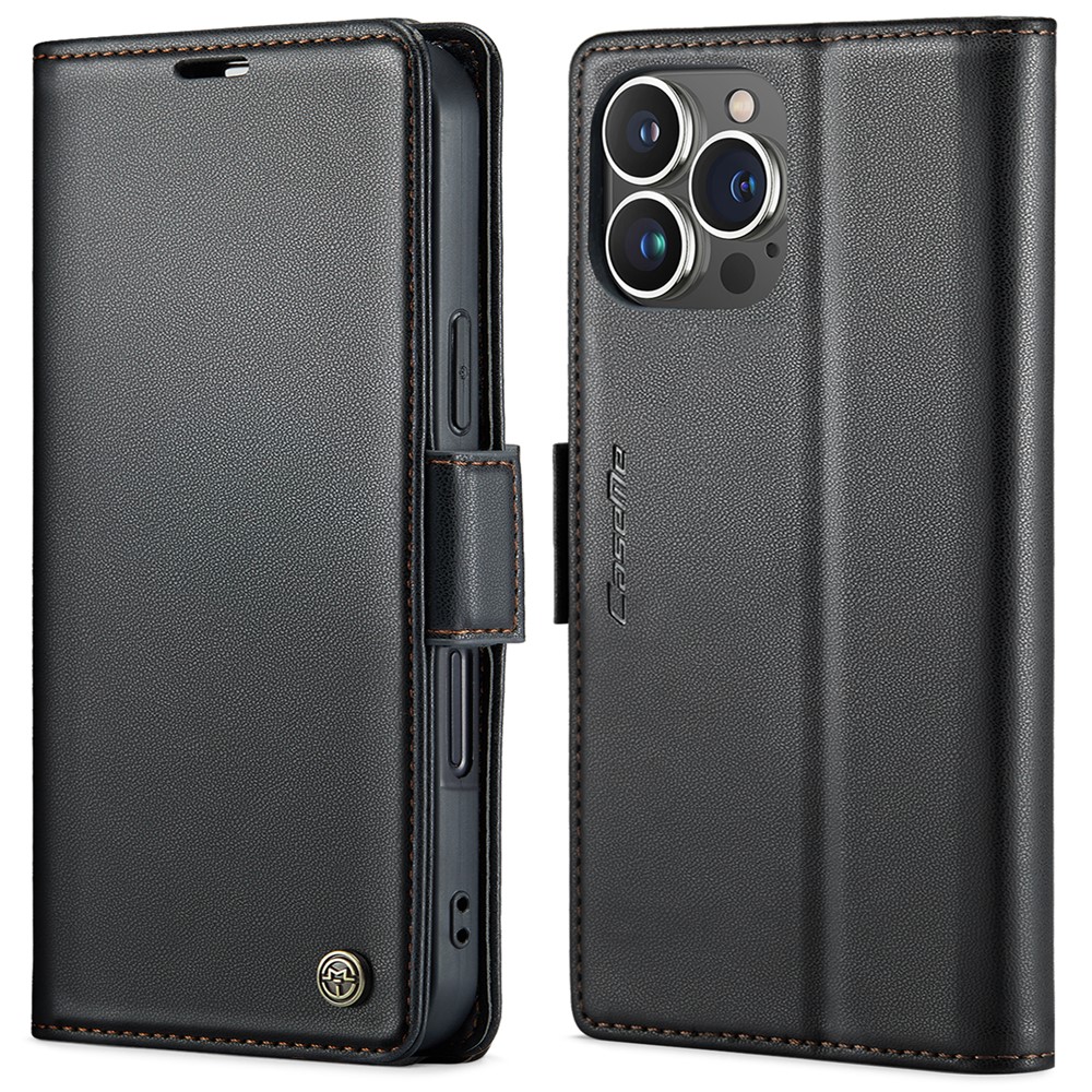 iPhone 16 Pro Max - CASEME RFID læder cover / pung - Sort
