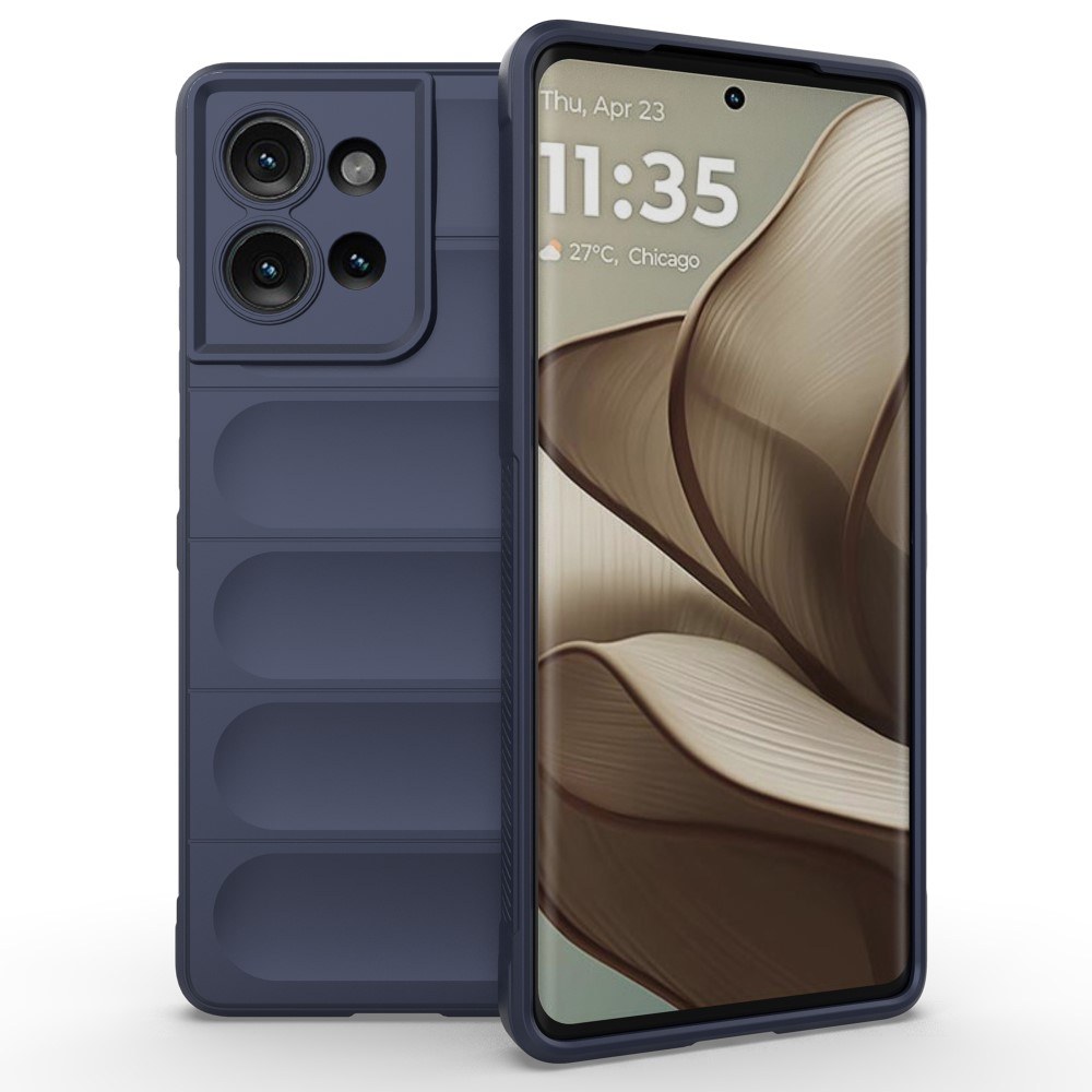 Motorola Edge 50 5G - Wave gummi cover - Mørkeblå