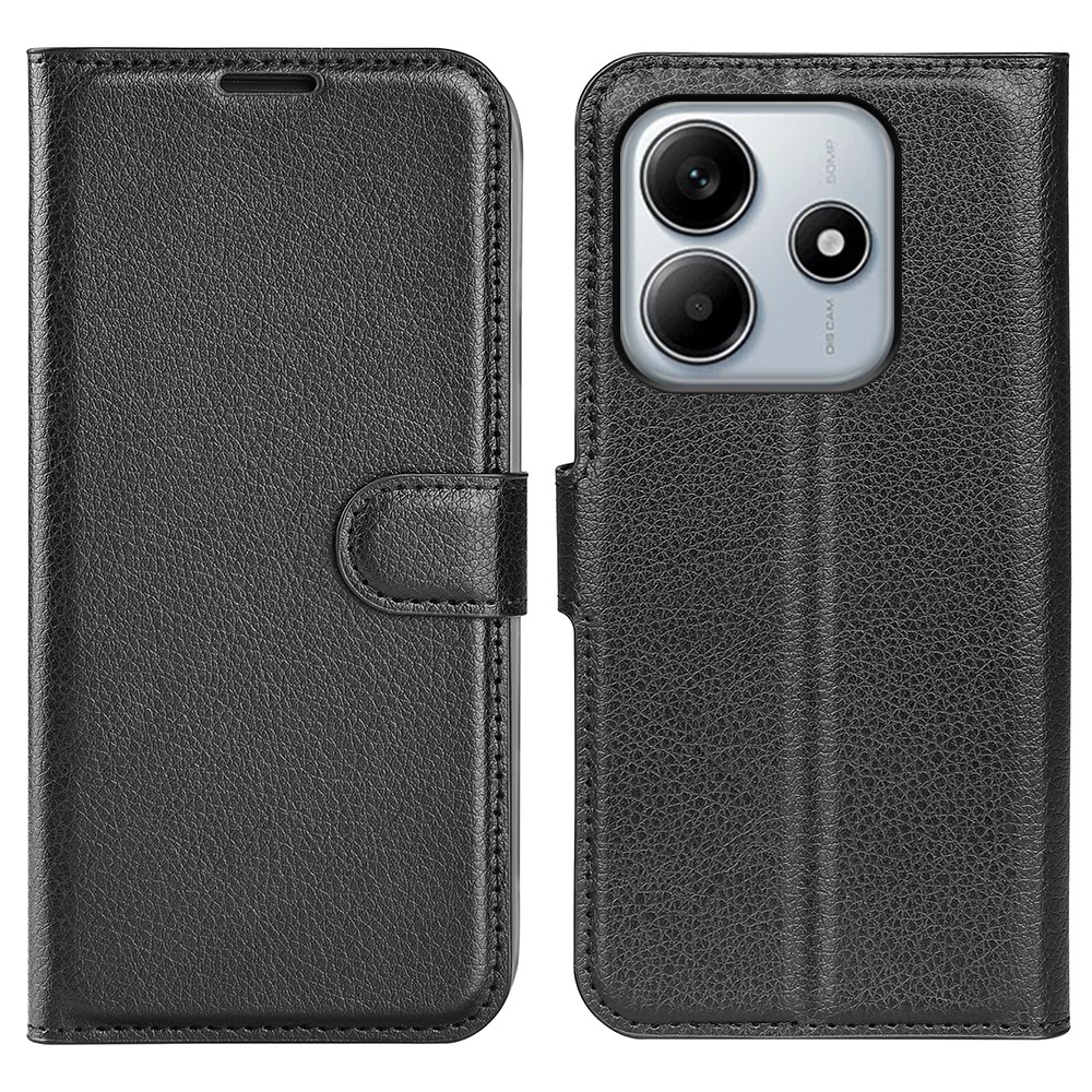 Xiaomi Redmi Note 14 5G - Læder cover / pung - Sort