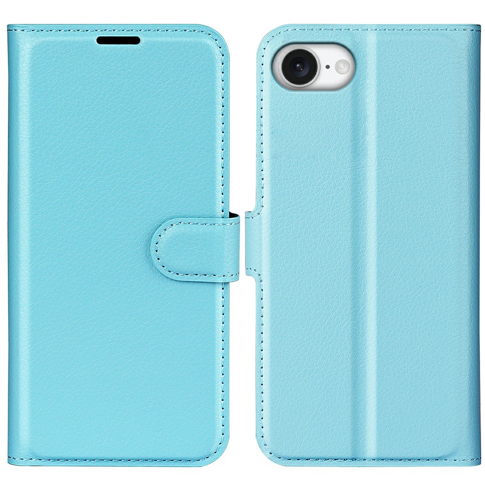 iPhone 17e / 16e - Læder cover / pung - Blå