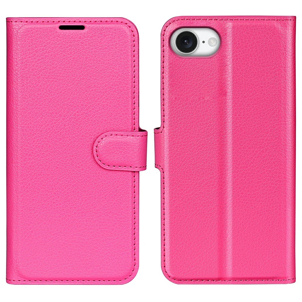 iPhone 17e / 16e - Læder cover / pung - Rosa
