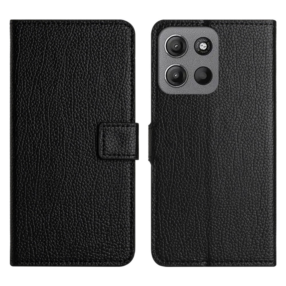 Motorola G15 4G / Moto G15 Power - Læder cover / pung - Sort