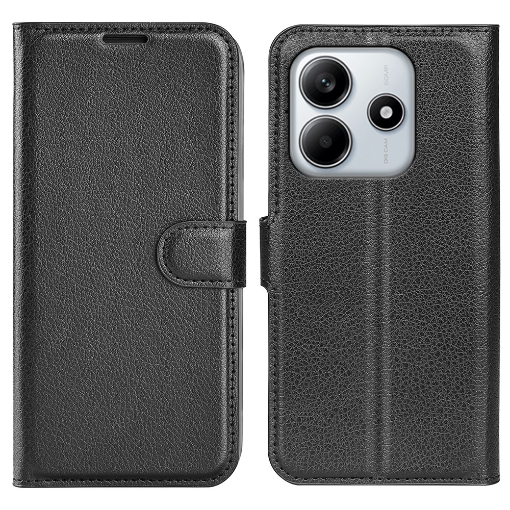 Xiaomi Redmi Note 14 4G - Læder cover / pung - Sort
