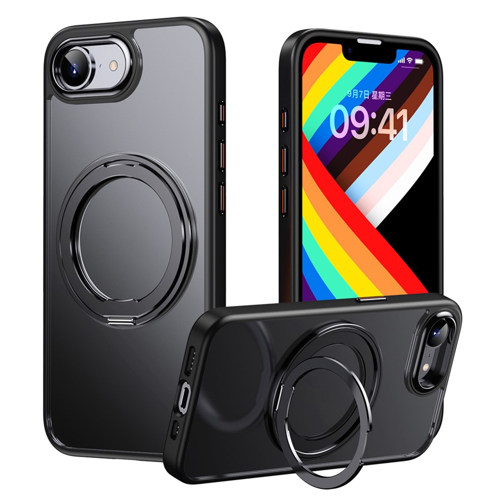 iPhone 17e / 16e - Slim cover m/2-lags beskyttelse - Magsafe kompatibel - Sort