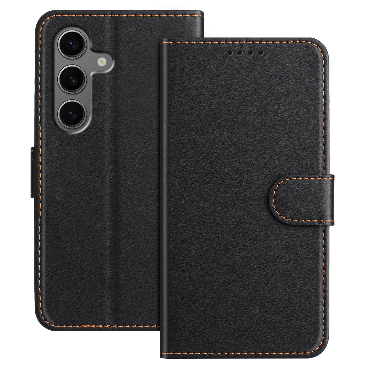 Samsung Galaxy S25 Plus - Læder cover / pung - Sort