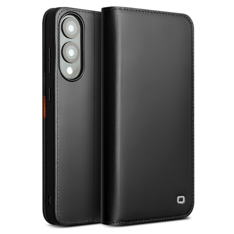 Samsung Galaxy S25 Edge - QIALINO slim ægte læder cover / pung - Sort