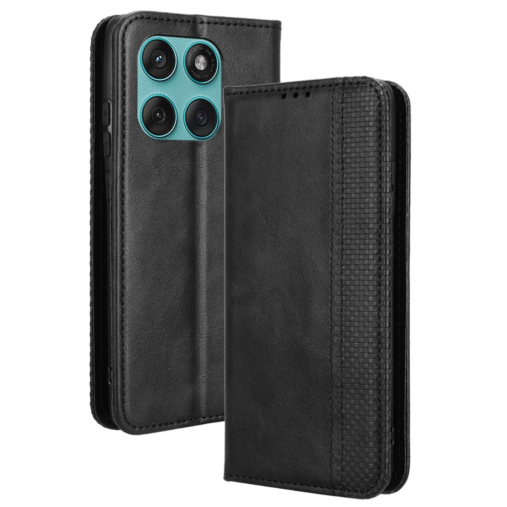 Motorola Edge 60 / Edge 60 Fusion - Læder cover / pung - Sort