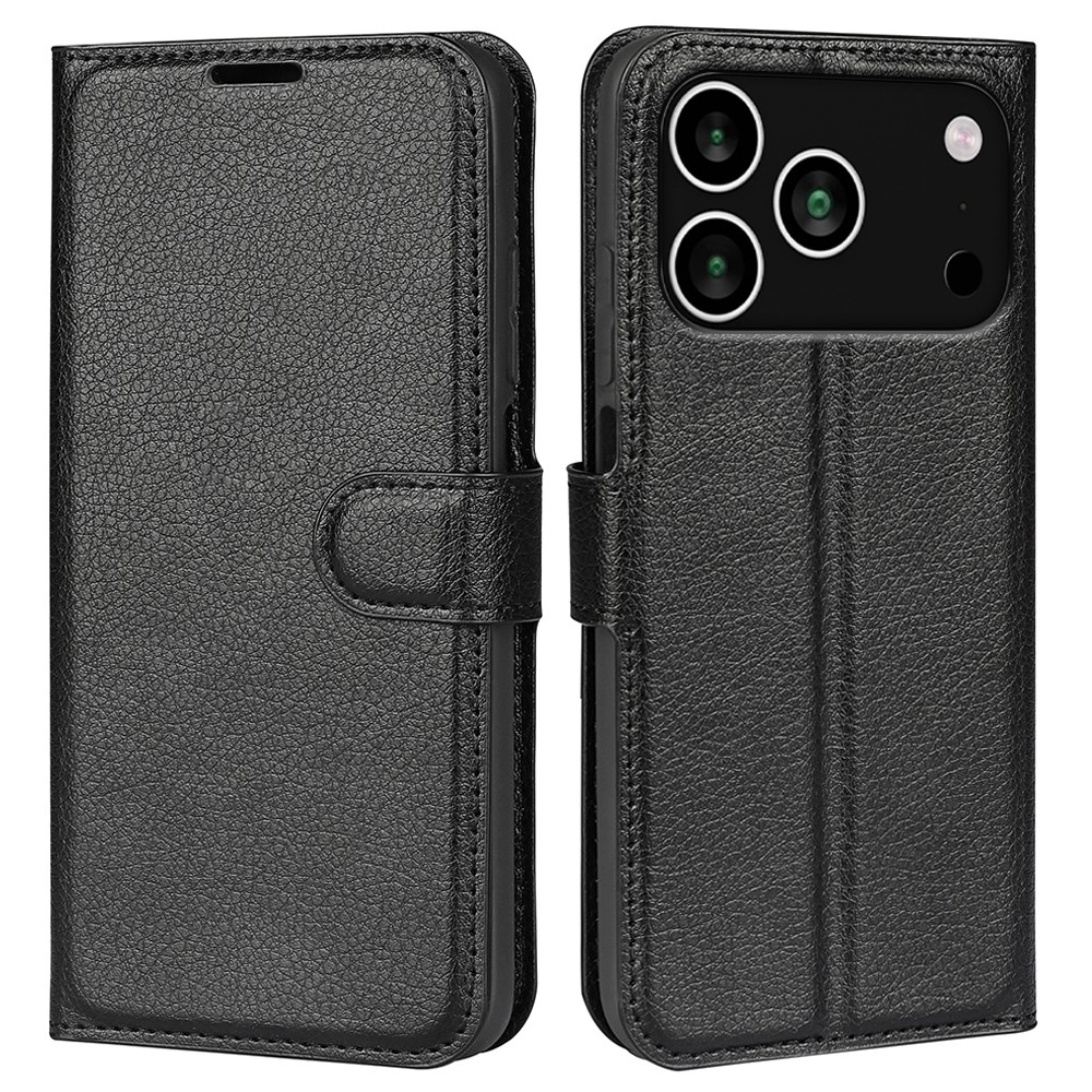 iPhone 17 Pro Max - Læder cover / pung - Sort