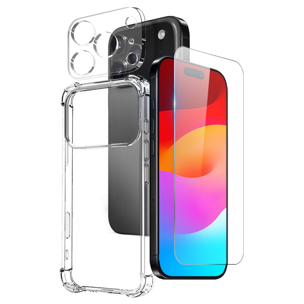 iPhone 17 Pro Max / 18 Pro Max - NORTHJO gummi cover - Inkl beskyttelsesglas til skærm og kamera