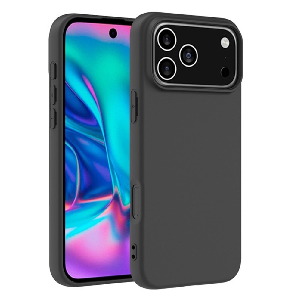 iPhone 17 Pro / iPhone 18 Pro - Slim fleksibel gummi cover - Mat sort