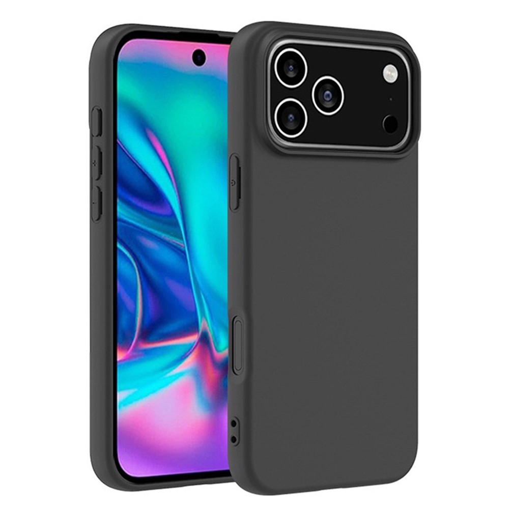 iPhone 17 Pro Max / 18 Pro Max - Slim fleksibel gummi cover - Mat sort