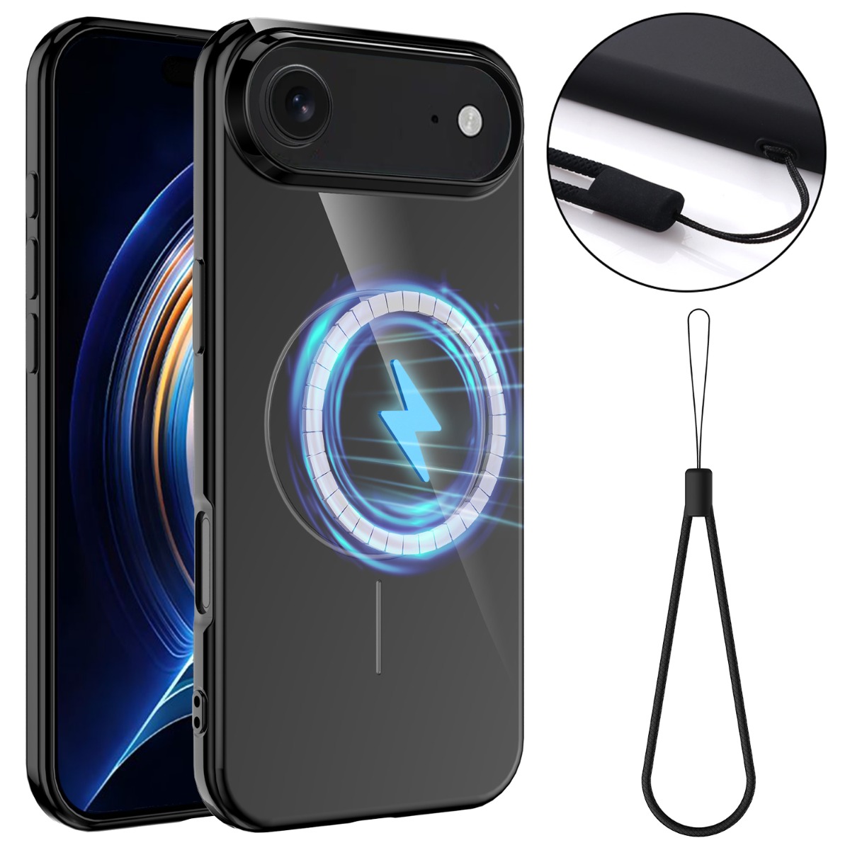 iPhone 17 Air - Magnetisk gummi cover - Magsafe kompatibel - Sort