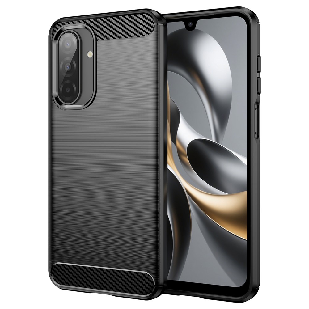Samsung Galaxy A17 5G / A26 5G - Gummi cover - Børstet design - Sort