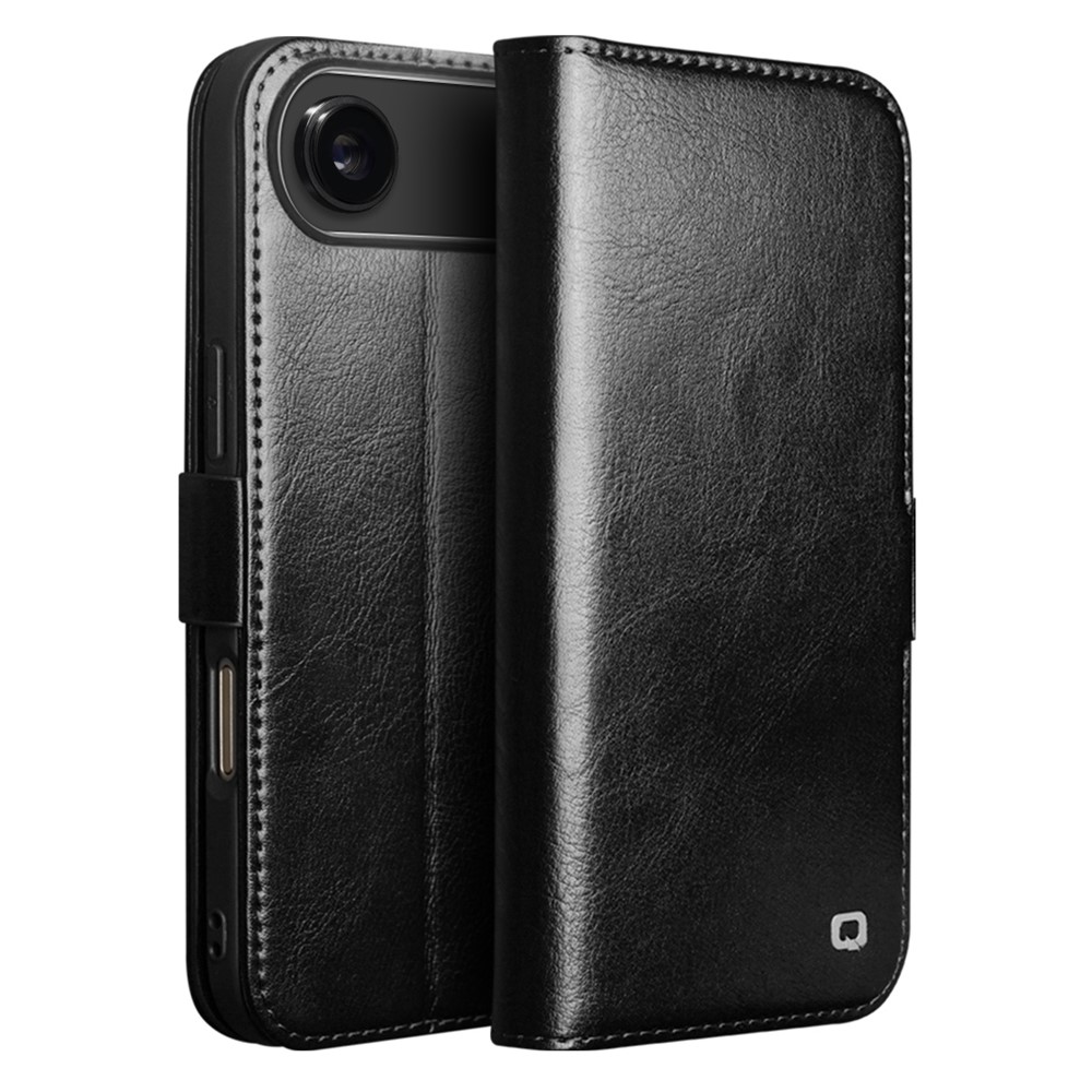 iPhone 17 Air - QIALINO Classic Slim ægte læder cover - Sort