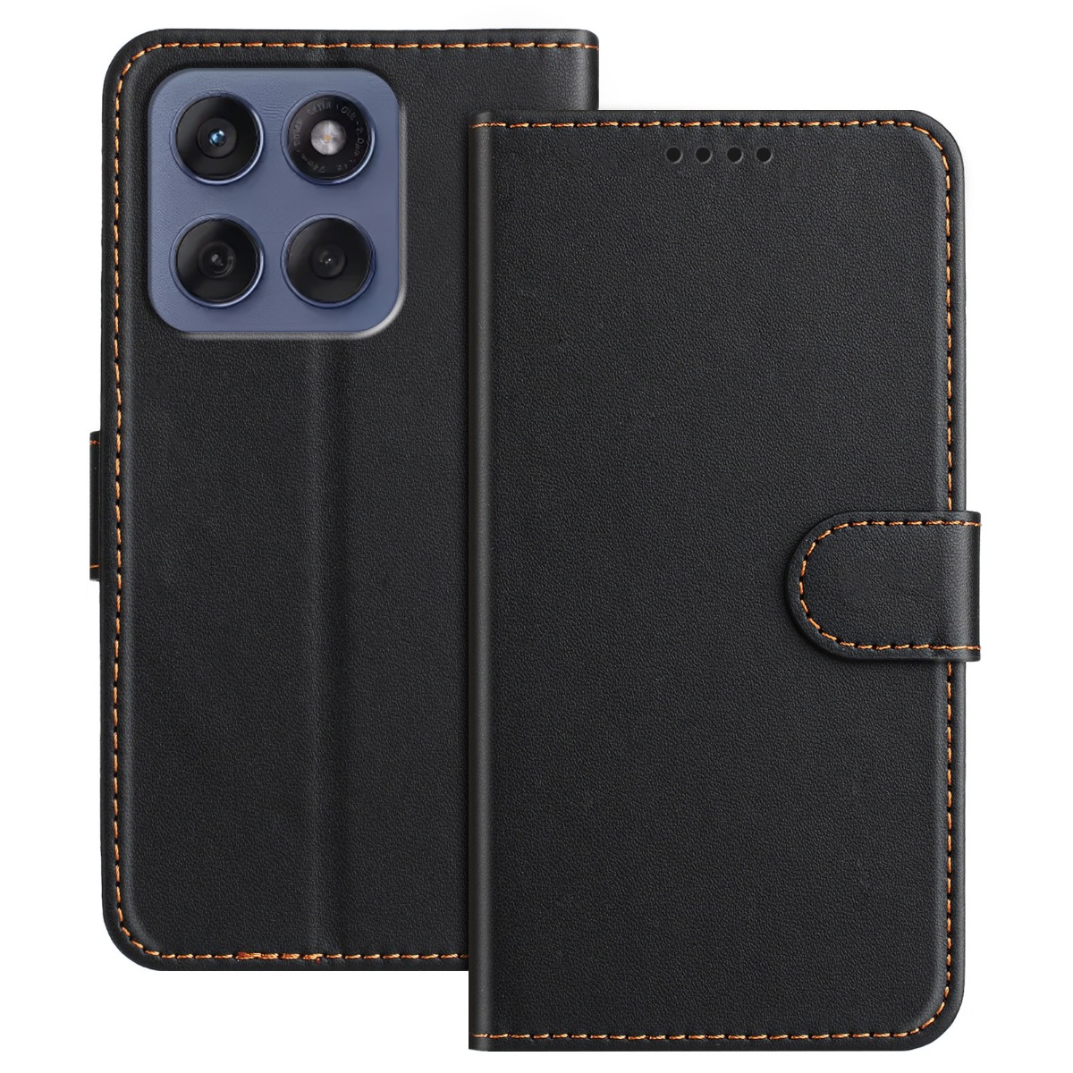 Motorola G86 5G - Læder cover med kortholdere - Sort