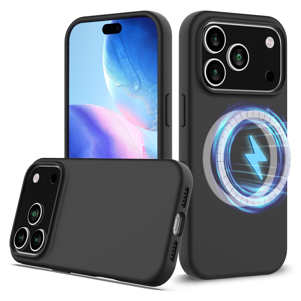 iPhone 17 Pro Max - Magnetisk silikone cover - Magsafe kompatibel - Sort