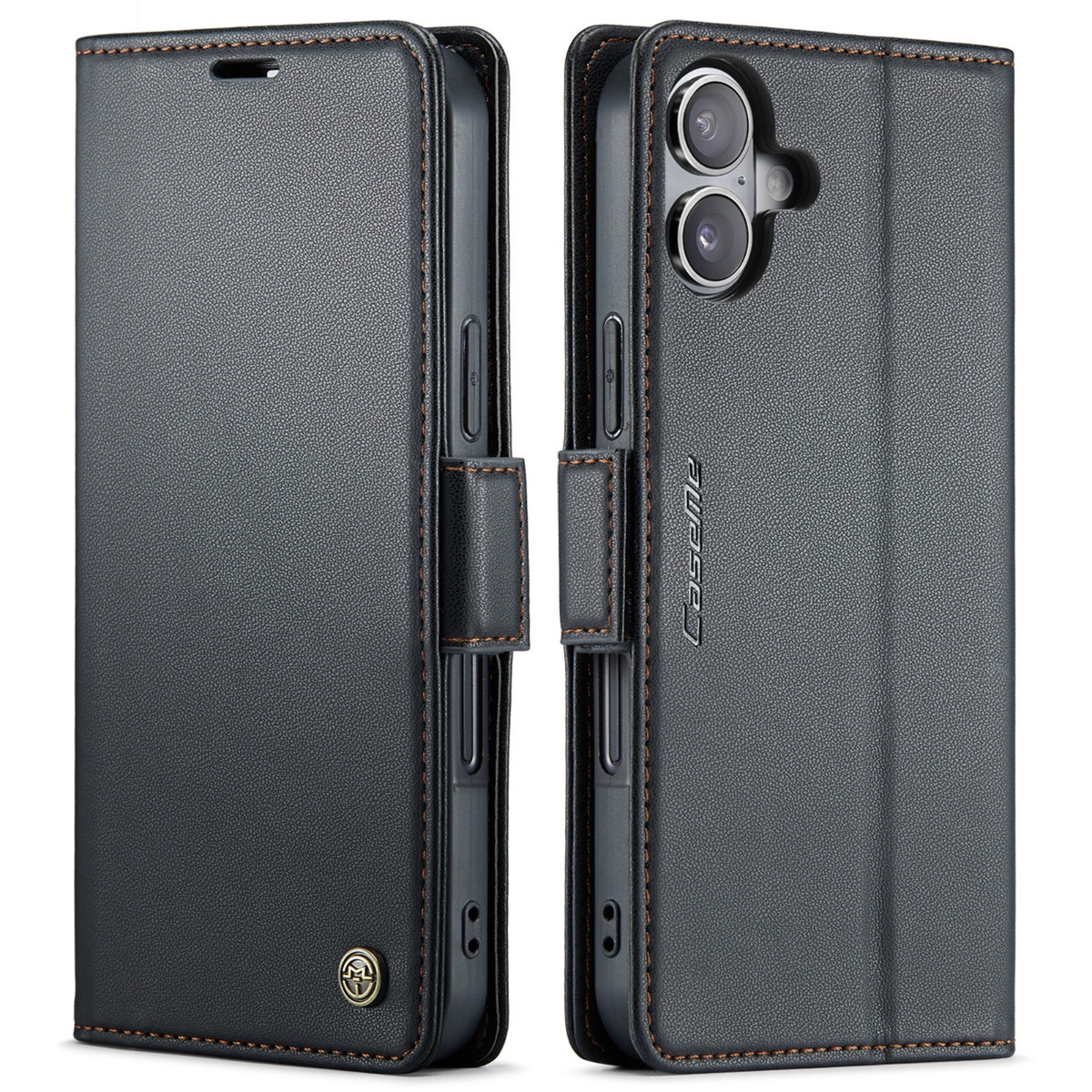 iPhone 17 - CASEME RFID læder cover / pung - Sort