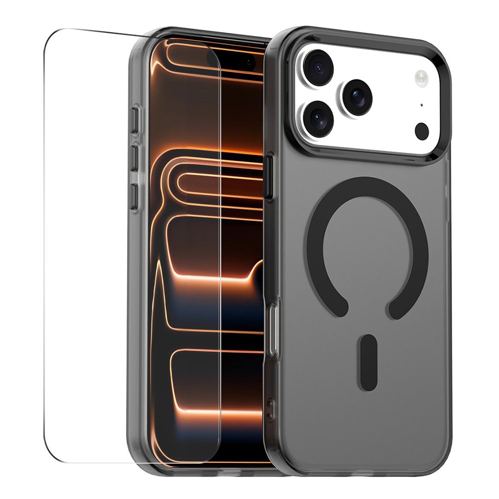 iPhone 17 Pro Max - Magnetisk magsafe kompatibel cover - Inkl. Hærdet beskyttelsesglas - Sort