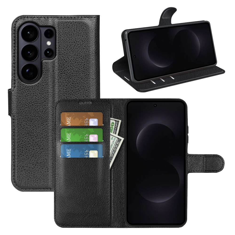Samsung Galaxy S26 Ultra - Læder cover / pung - Sort