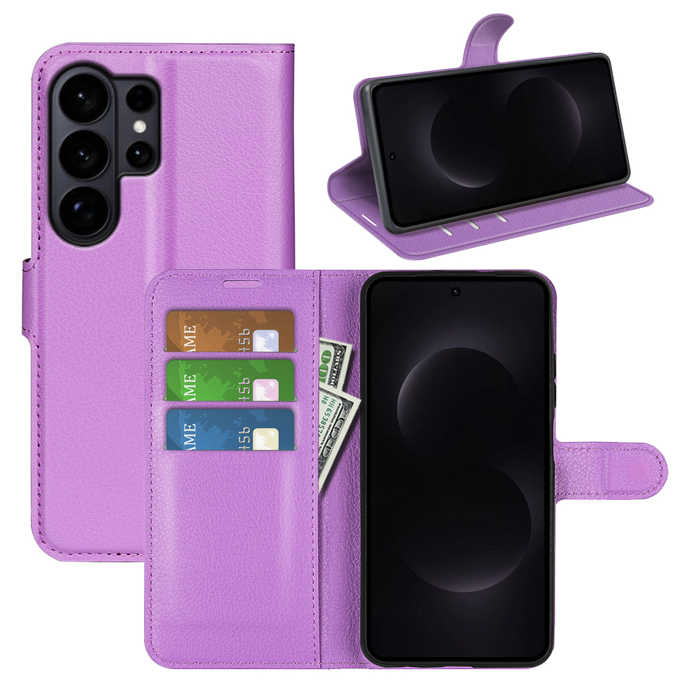Samsung Galaxy S26 Ultra - Læder cover / pung - Lilla