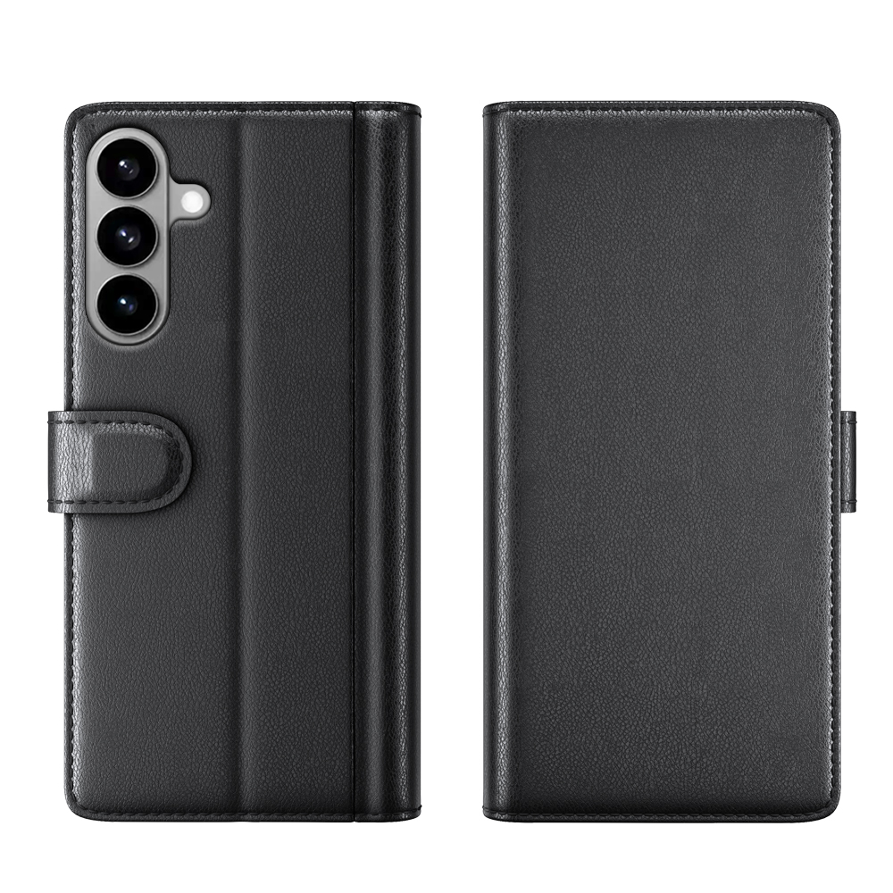 Samsung Galaxy S26 5G - Ægte læder cover / pung - Sort