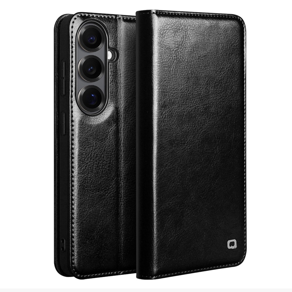 Samsung Galaxy S26 Plus - QIALINO Classic ægte læder cover / pung - Sort