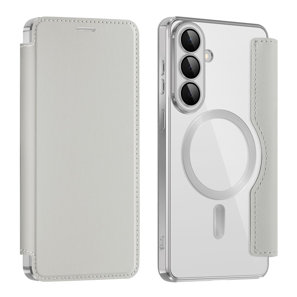 Samsung Galaxy S26 5G - Magnetisk flip cover m/kortholdere / RFID sikkerhed - Titanium grå