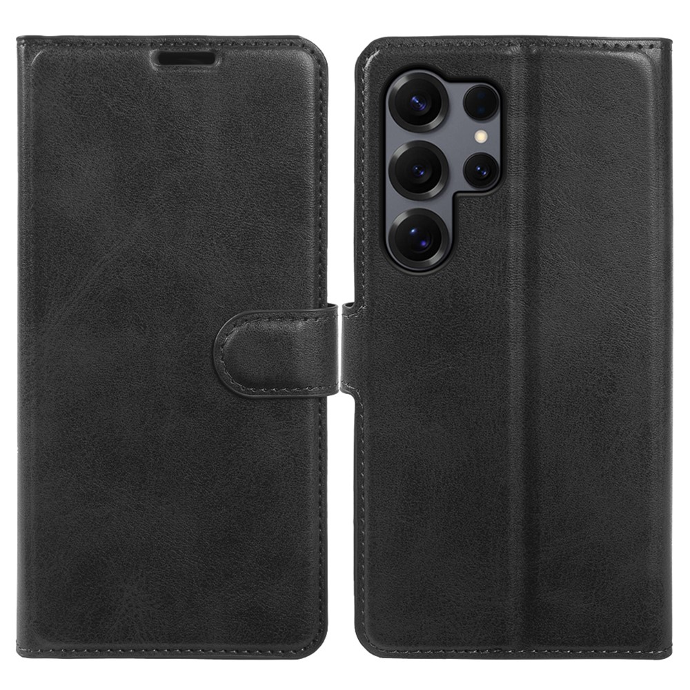 Samsung Galaxy S25 Ultra - Vintage læder cover / pung - Sort