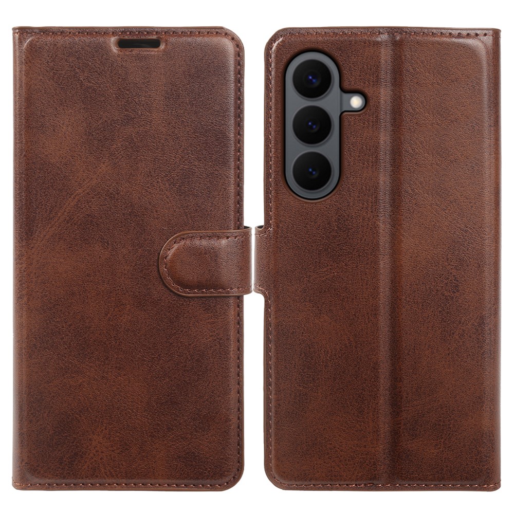 Samsung Galaxy S26 5G - Vintage læder cover / pung - Mørk brun