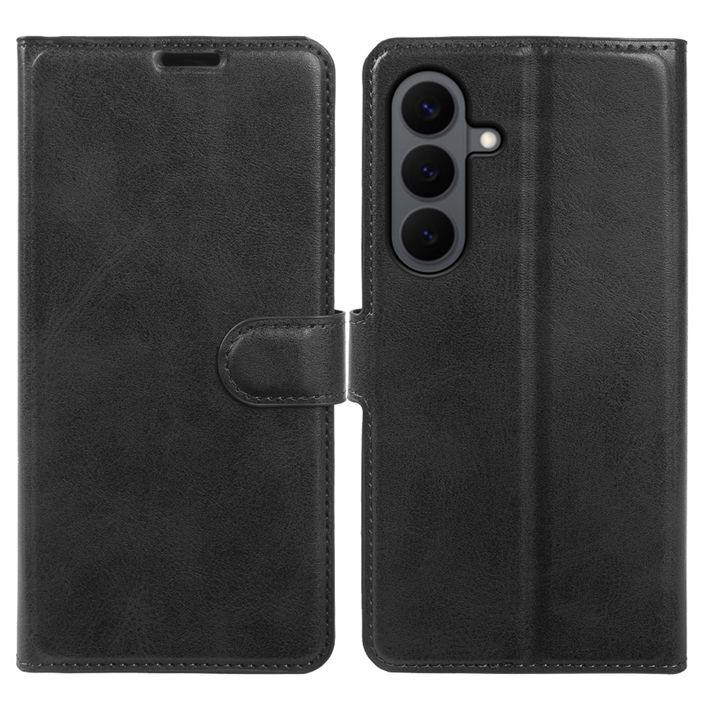 Samsung Galaxy S26 Plus - Vintage læder cover / pung - Sort