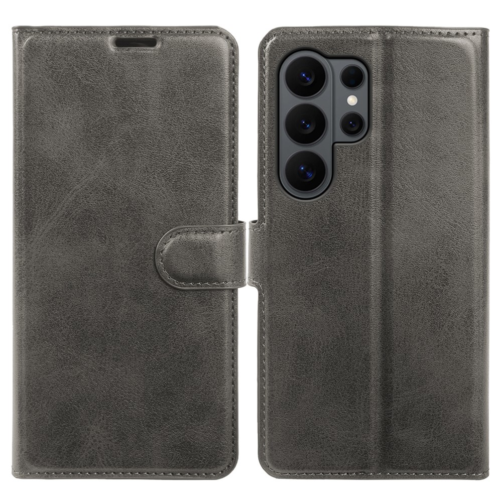 Samsung Galaxy S26 Ultra - Vintage læder cover / pung - Grå