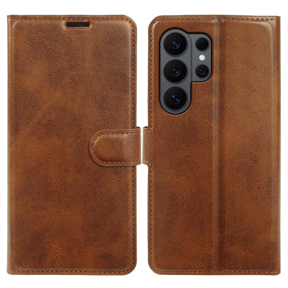 Samsung Galaxy S26 Ultra - Vintage læder cover / pung - Brun
