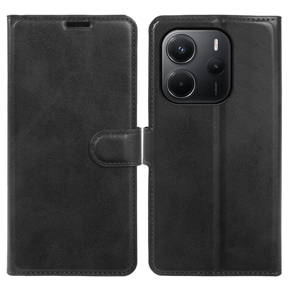 Xiaomi Redmi Note 14 4G - Vintage læder cover / pung - Sort
