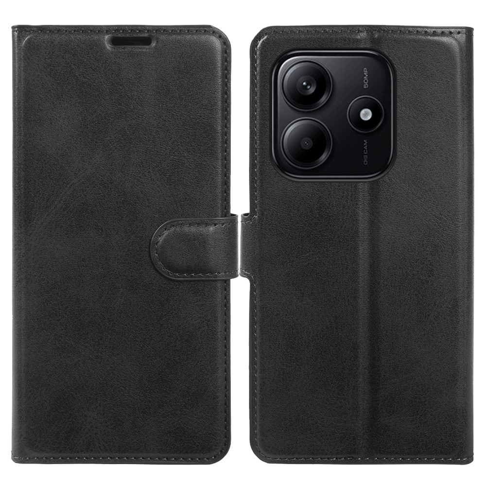 Xiaomi Redmi Note 14 5G - Vintage læder cover / pung - Sort