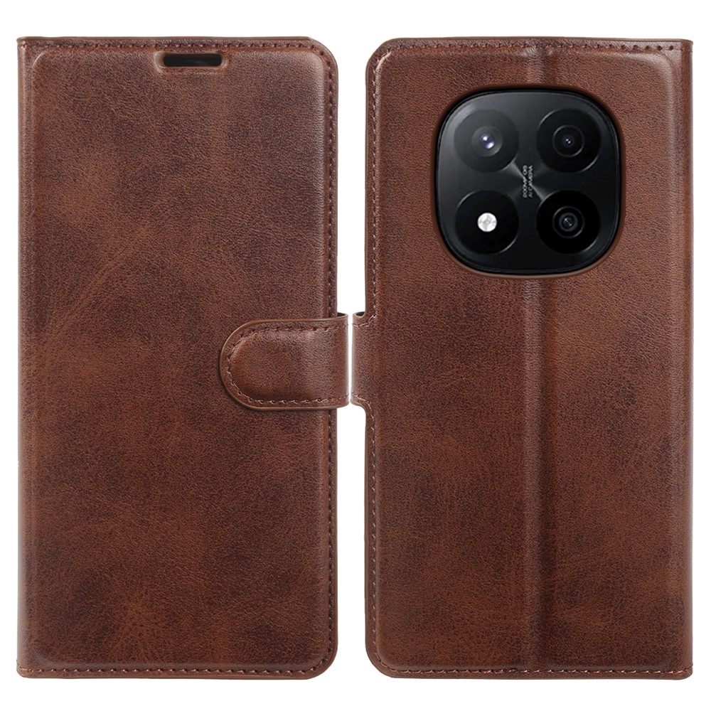 Xiaomi Redmi Note 14 Pro Plus 5G - Vintage læder cover / pung - Mørk brun
