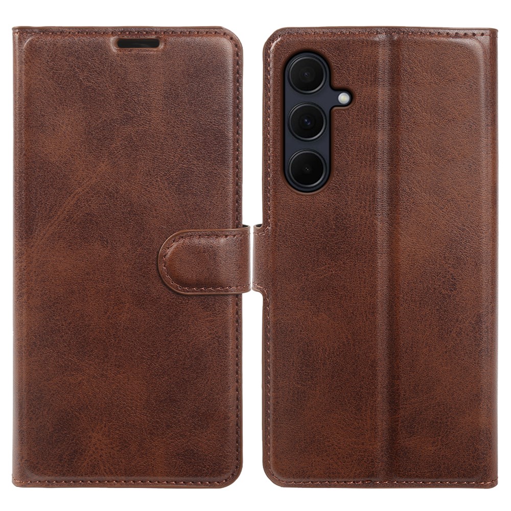 Samsung Galaxy A35 5G - Vintage læder cover / pung - Mørk brun