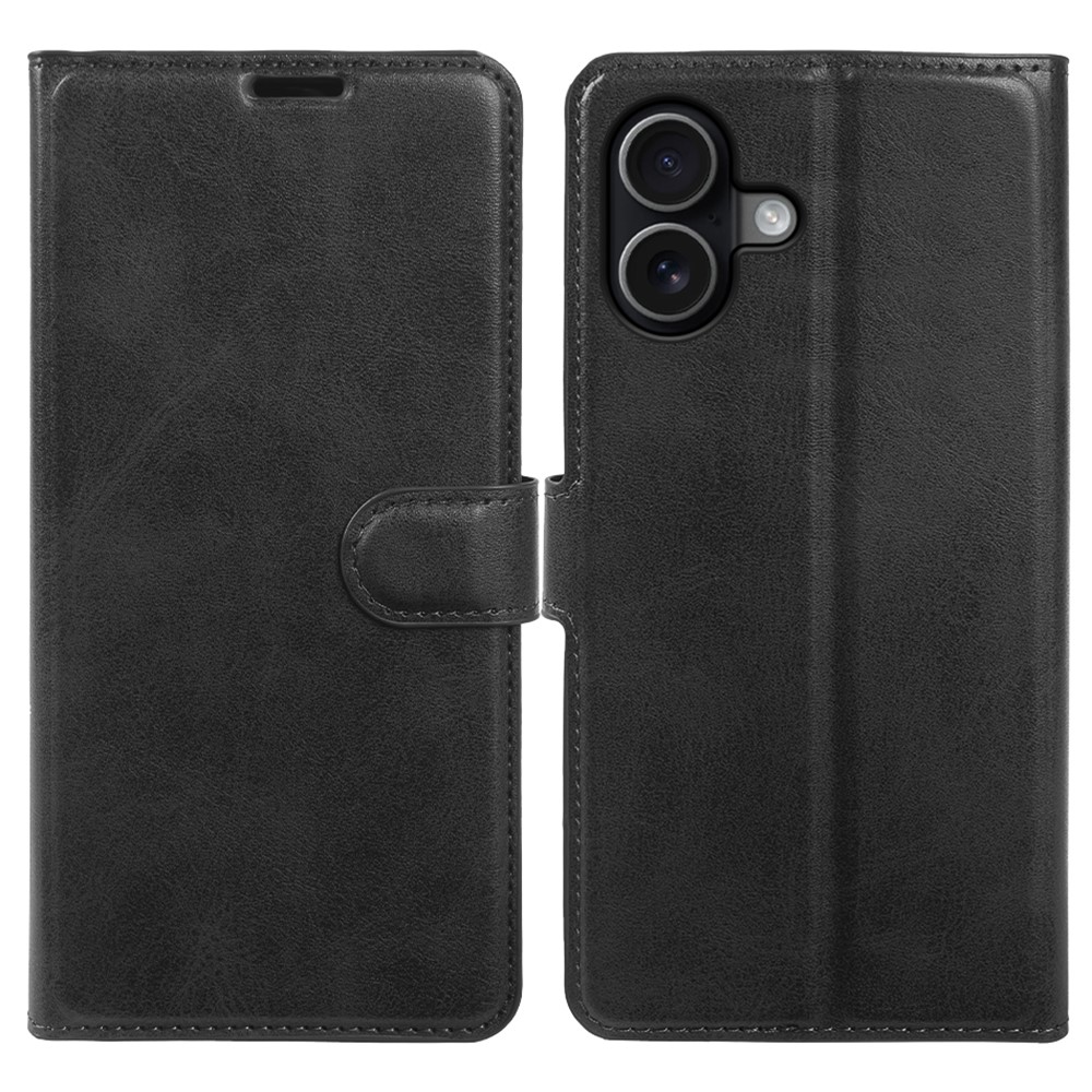 iPhone 17 - Vintage læder cover / pung - Sort