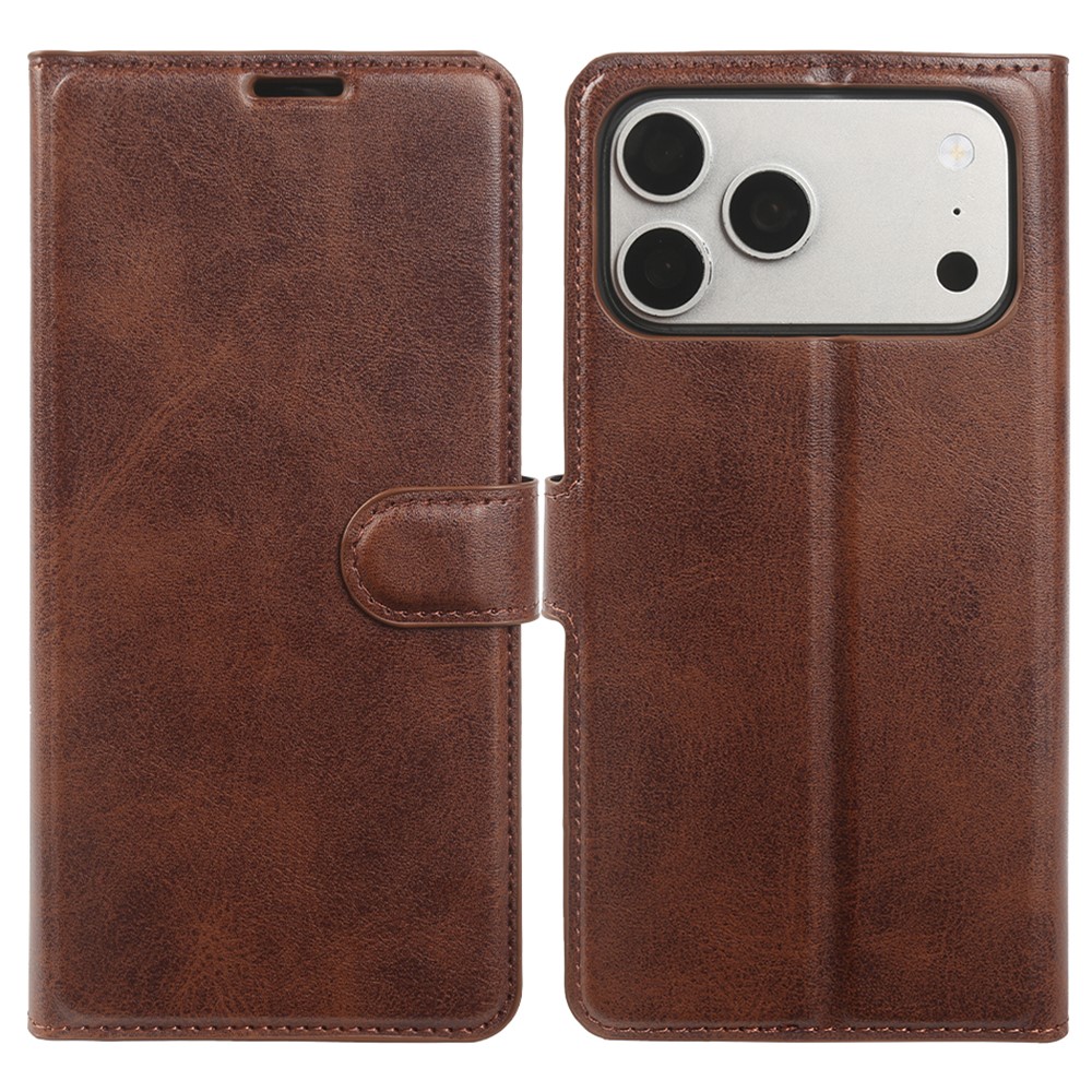 iPhone 17 Pro Max - Vintage læder cover / pung - Mørk brun