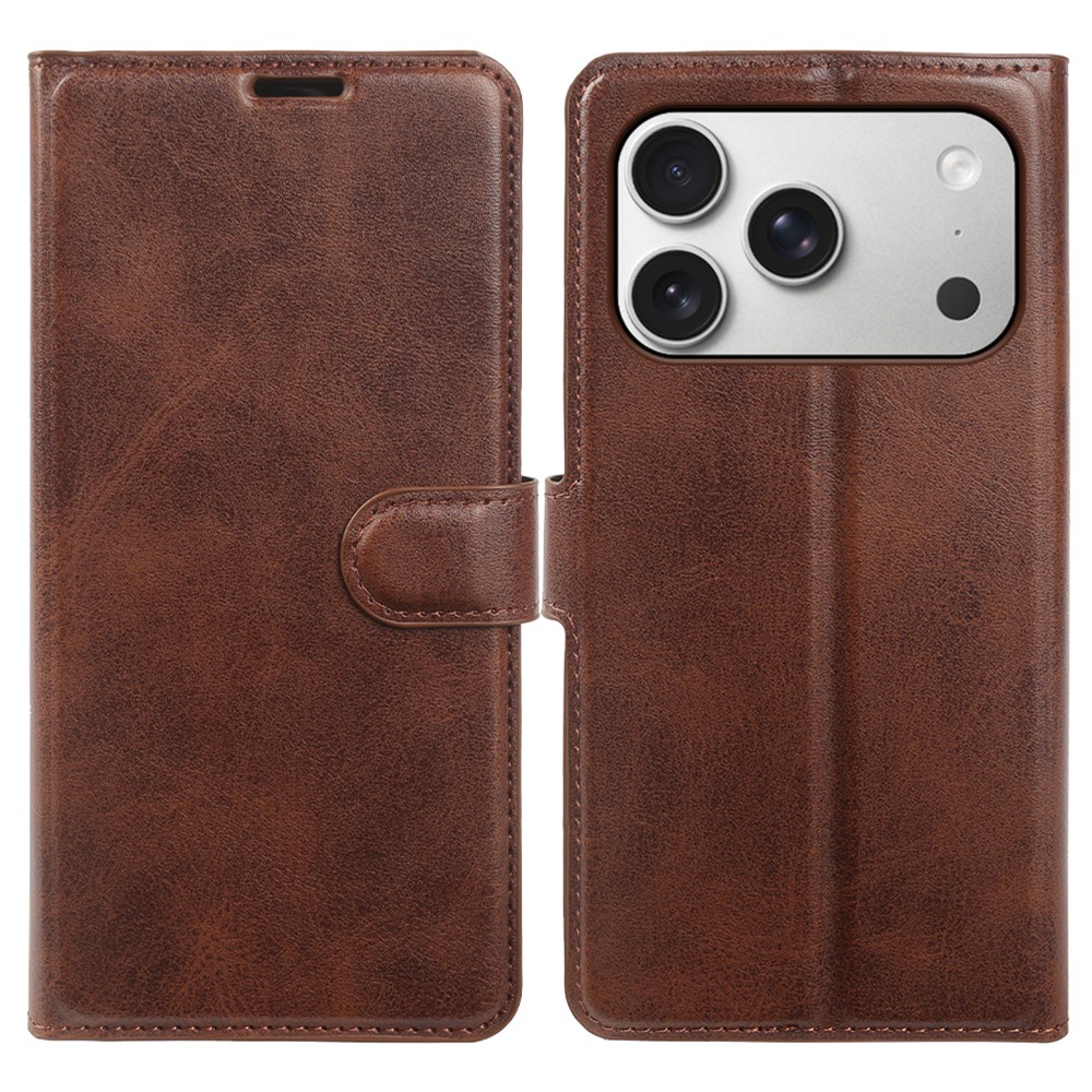 iPhone 17 Pro - Vintage læder cover / pung - Mørk brun