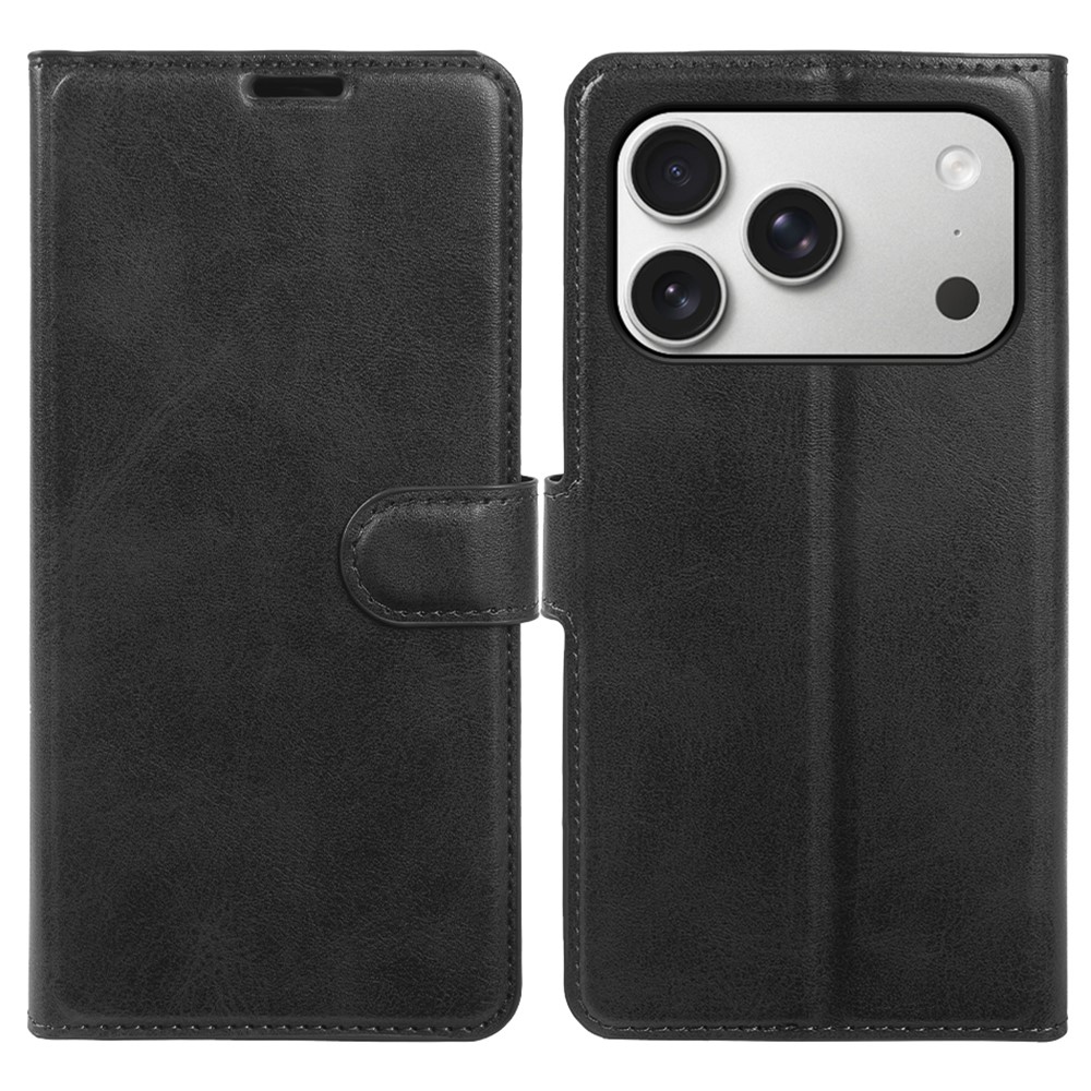 iPhone 17 Pro - Vintage læder cover / pung - Sort