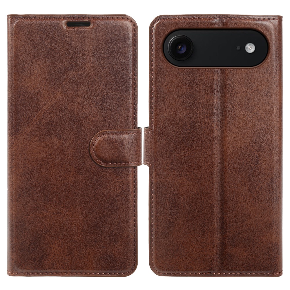 iPhone 17 Air - Vintage læder cover / pung - Mørk brun