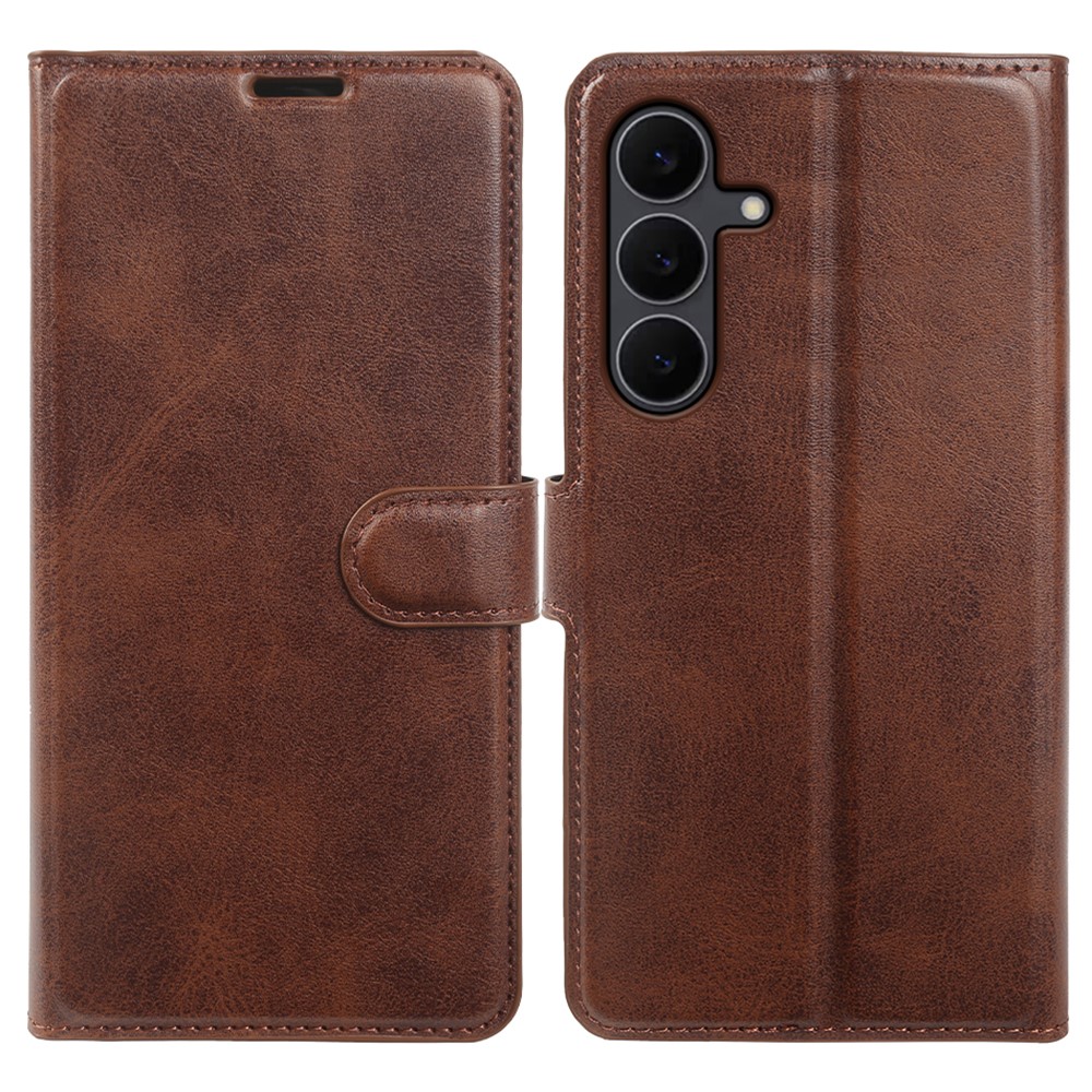 Samsung Galaxy S25 FE - Vintage læder cover / pung - Mørk brun