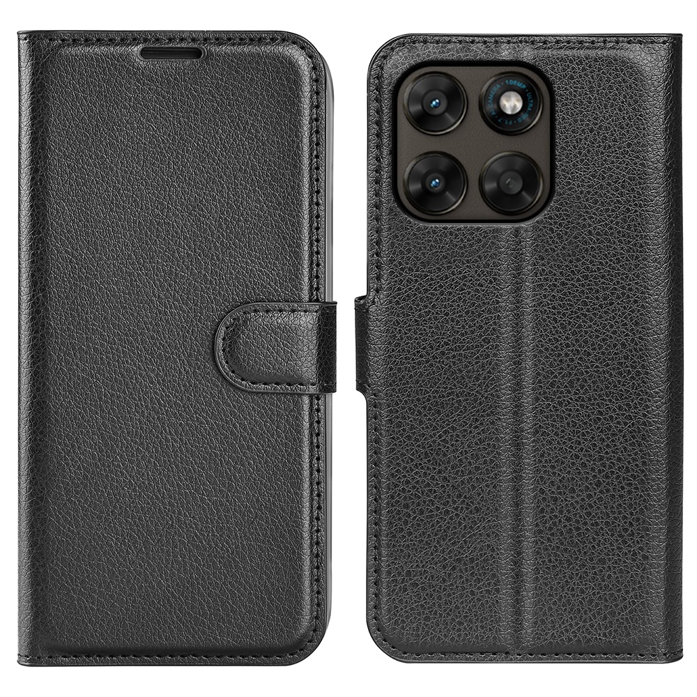 Motorola G67 5G / Moto G77 5G - Læder cover / pung - Sort