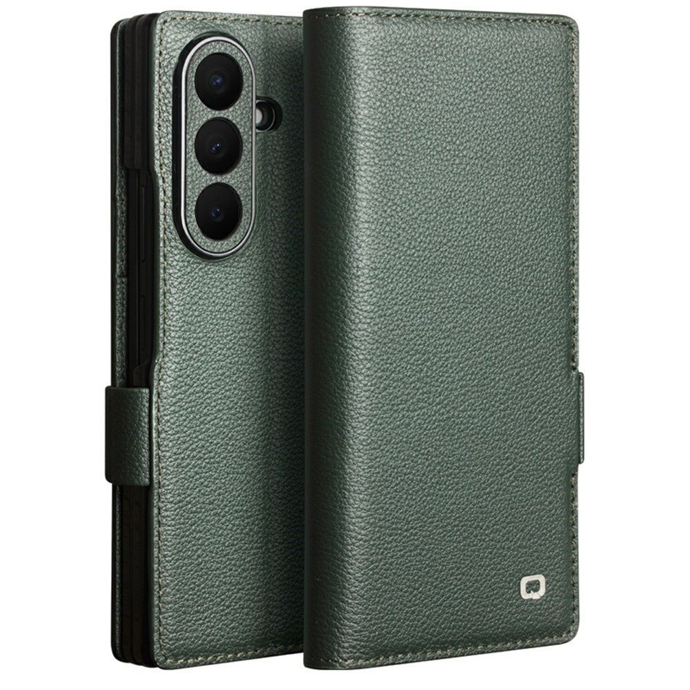 Samsung Galaxy Z Fold8 Ultra - QIALINO Slim ægte læder cover med magnetlukning - Cyan