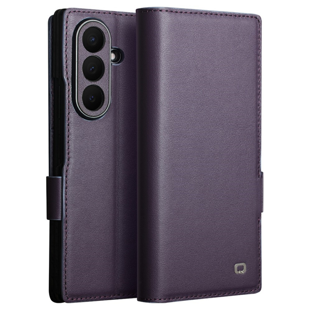 Samsung Galaxy Z Fold8 Ultra - QIALINO Slim ægte læder cover med magnetlukning - Lilla