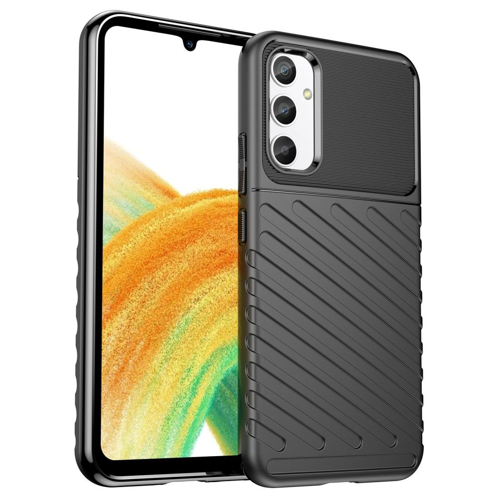 Samsung Galaxy A34 5G - Thunder Series gummi cover - Sort