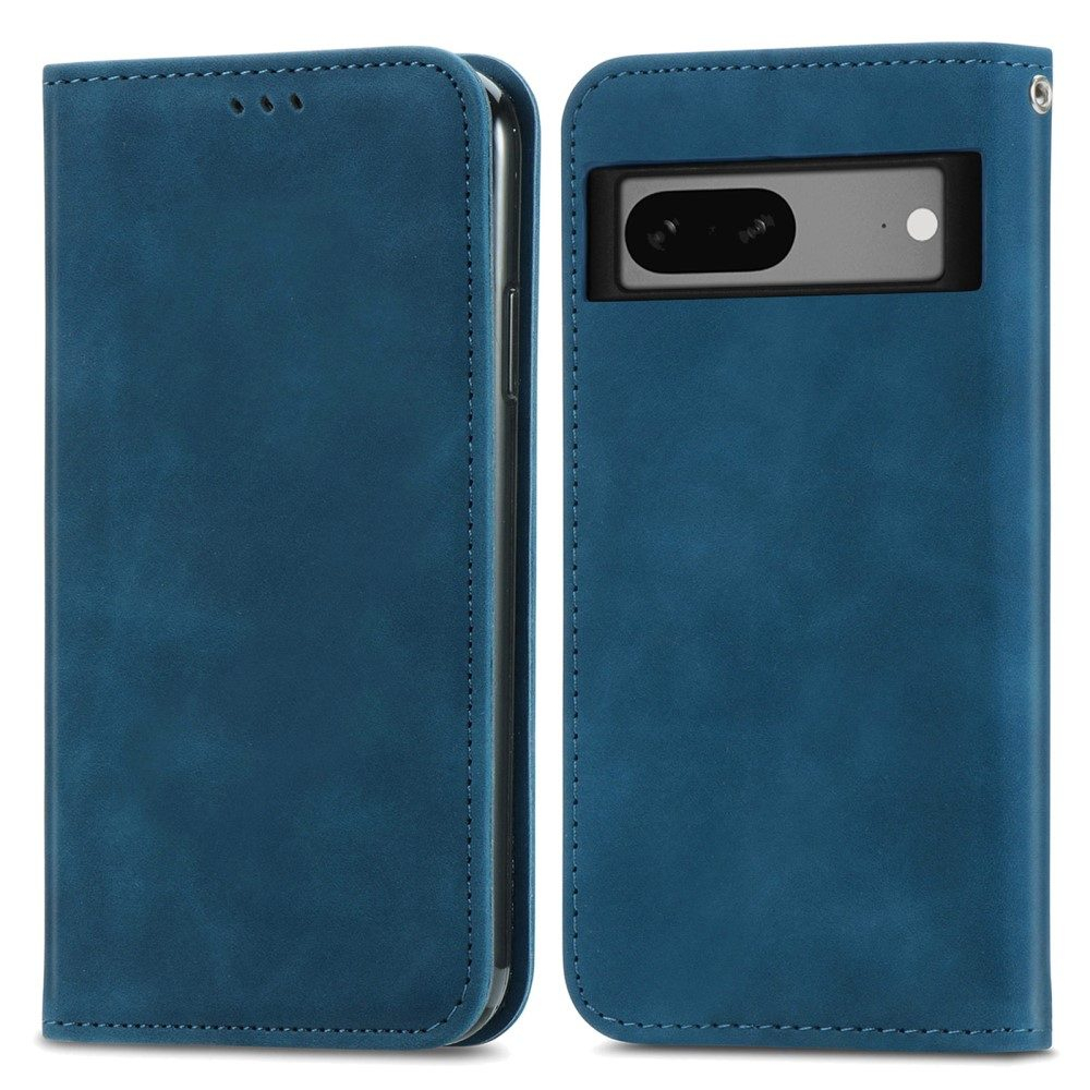 Google Pixel 7a - Flip magnetisk læder cover - Blå